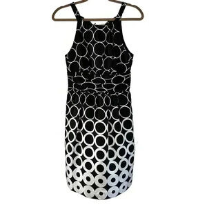 White House Black Market Circle Print Mini Dress Silk Lined Size 2